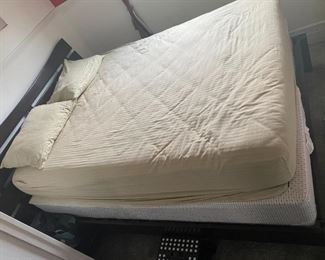 Queen size bed w/ frame like new, firm mattress, $75 Bring tools and help to remove