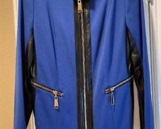 Insight Blue Dress With Black Leather Zipper