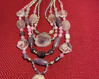 Chicos Statement Purple Beaded Necklace