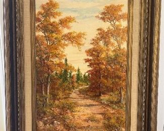 amazing KARL WEIDHOFER OIL PAINTING - FALL FOLIAGE-VIBRANT COLORS!