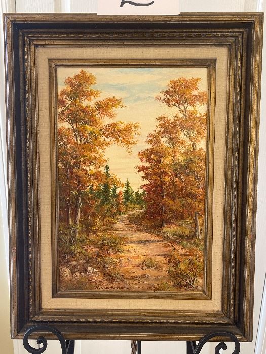 amazing KARL WEIDHOFER OIL PAINTING - FALL FOLIAGE-VIBRANT COLORS!