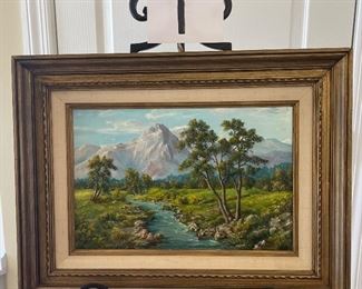 Karl Weidhofer, bubbling brook oil painting, one of a kind!