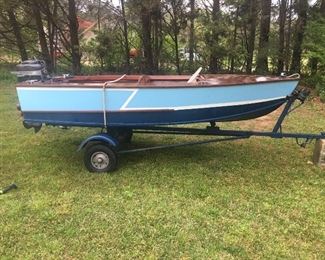 1950s Scottsdale Boatworks wooden boat with trailer
