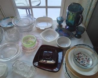 Red Plates, Blue Depression Glass