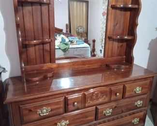 Beautiful Dresser with Mirror...matches Bed