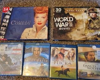 I love Lucy DVD Set ,3D  World War II DVD Set & 4 Blue Ray Movies