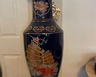 Tall Asian decorative vase