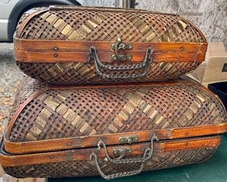 Wicker Rattan suitcases