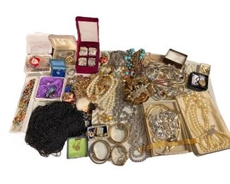 Large Collection Vintage Costume Jewelry