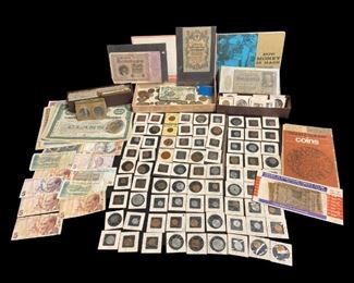 Collection Foreign Coins & Currency