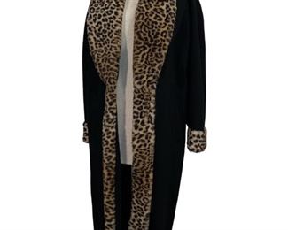 Women's Vintage Leopard Faux Fur Swing Coat