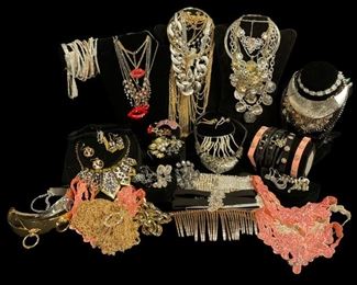 Large Collection Vintage Assorted Rhinestone Costume Jewelry