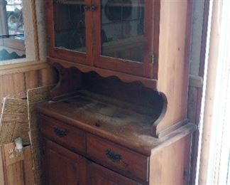 Tall Wooden Hutch Cabinet
