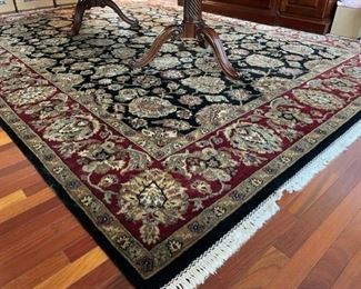 $200.00 USD     ALL OFFERS CONSIDERED!                 12 x 9 ft. Area Rug Red field in black, red & Taupe KG136-17      Description: Condition: Very good condition
Dimensions: 144 x 105"
Local pick up Ashburn VA.  Contact us for shipper suggestions.      https://goodbyhello.com/products/rug-kg136-17?_pos=1&_sid=edce554b7&_ss=r