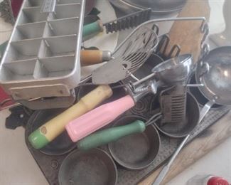 vintage kitchen utensils and cookware 