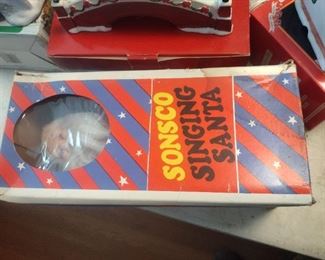 vintage singing Santa in box 