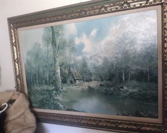 large oil on canvas signed 