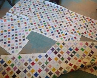 cathedral window quilt unfinished large 