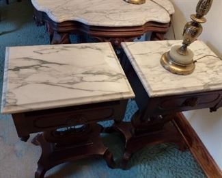 marble top end tables 