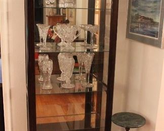 CURIO CABINET WITH CUT AND PRESSED GLASS