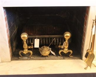 ANDIRONS AND FIRE PLACE ACCESSORIES