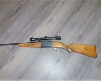  Winchester .243 Mag Savage Model 99E, with Redfield scope 4x32.  Comes with bag.