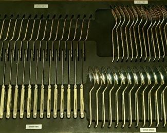 Rare ROBBE & BERKING (Germany) Sterling Silver .925 flatware set. (Art Deco pattern) 315 total pieces in holders, no monograms.