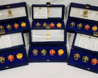 Faberge Imperial Collection crown place card holders. Six sets of 4.