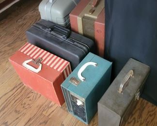 Vintage Record Players, Voice of Music, and Tower Projector, Movie Camera