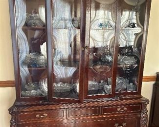 Stunning antique dining room set - modestly sized china cabinet 52" wide, 77" high
