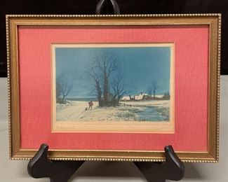 Signed Proof Etching The Homestead by Leon Verdier