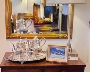 Hepplewhite Dresser
&
Gilt Wood Framed Mirror