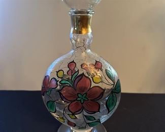 Painted glass decanter