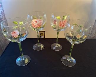 Hand Painted wine glasses