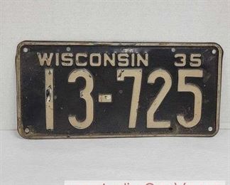 1935 Wisconsin License Plate