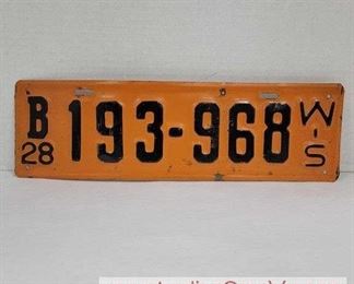 1928 Wisconsin License Plate