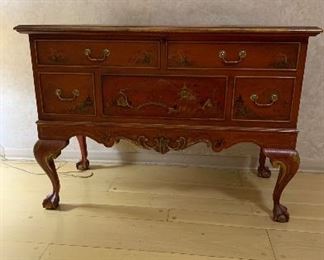 Lane cedar chest in red chinoiserie ( vintage)