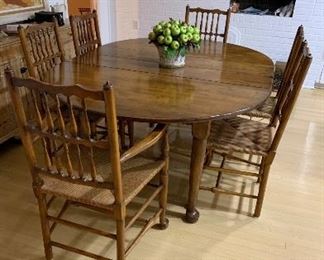 Stickley dining table and chairs 