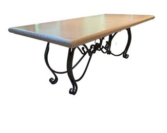 $960 USD Italian Stone Dining Table with a Scrolled Wrought Iron Base MA133-22 Description: A fantastic late 20th century Italian wrought-iron table with a wonderfully scrolled base and a Light Stone top with an thick rounded edge. The table is the perfect height for a desk, writing table, or dining table, but also works perfectly as a large console table in an entry or behind a sofa.
Condition: Used and in excellent condition.
Dimensions: 39 X 77 X 30"H
Local pick up Bethesda, MD. Contact us for shipper suggestions https://goodbyhello.com/products/stone-table-ma133-22?_pos=1&_sid=8b9c22256&_ss=r