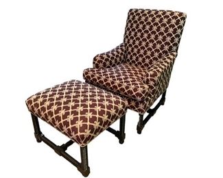 $510 USD Guy Chaddock Arm Chair & Ottoman Fleur de Lis w Carved Legs MA133-12 Description: This chair feels fresh and inviting! With upholstered armrests, a contoured seat cushion this armchair offers comfortable livability with enduring style. The carved spindle legs and seat back are all exposed, revealing a beautiful walnut finish. Handcrafted in the USA.
Condition: Used in excellent condition.
Dimensions: 29 X 32 X 42"H - chair
26 X 21 X 21"H - ottoman
Local pick up Bethesda, MD. Contact us for shipper suggestions https://goodbyhello.com/products/chair-ottoman-ma133-12?_pos=1&_sid=7ac550e04&_ss=r