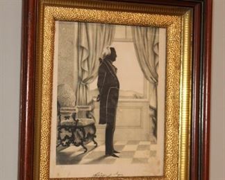  Presell @ $248
George Washington Silhouette Engraving in shadow box walnut and gilt wood frame. 
Circa 1920 - Dimensions: 14"H x 12"W
Stock #53