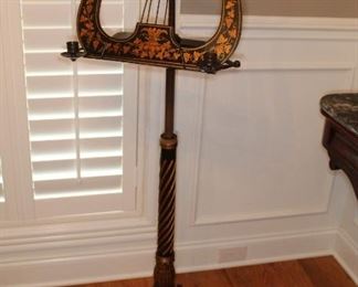 Presell @ $3998
Antique American Classical-Style Ebonized and Gilt-Stenciled Music Stand, Manner of Hugh and John Finley, Baltimore, Provenance: Neal Auction Co, Oct. 12, 2002, lot 401, Circa 1880
Dimensions: 55”H
Stock #018