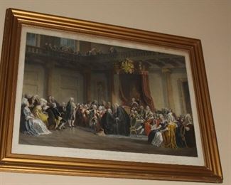 Presell @ $1498
Lithograph of a Congressional meeting in giltwood frame. Circa 1870
Dimensions: 37”H x 51”W
Stock #050