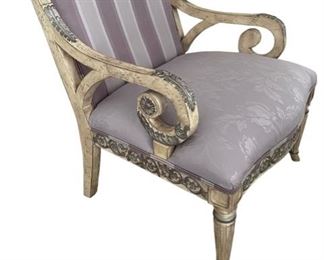 $1200     Pair of Purple Louis XV Style Custom Chairs DG145-4     Description: Inspired by French antiques, the stunning accent chair is stylish addition to a sitting room, reading nook or living room. Featuring double-sided carved detailing and a contrasting upholstery in purple hue, this accent chair is designed to be beautiful from every angle.
Condition: Very good
Dimensions: 31 x 31 x 36"H
Local pick up Rockville, MD.  Located on second floor.  Contact us for shipper suggestions.     https://goodbyhello.com/products/pair-of-purple-custom-chairs-dg145-4?_pos=8&_sid=393e46d62&_ss=r