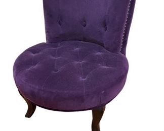 $160     Pair of Low Seat Purple Tufted Upholstered Chairs DG145-14      Description:  Add a pop of color with these side chairs. Founded atop briarwood legs, the velvet upholstered chair is functional and decorative. These small accent chairs features a lovely fabric and tufted on both seat and back, perfect for any design aesthetic. These chairs can be placed in any room or office space.
Condition: Very good
Dimensions: 24 x 24 x 31"H  Seat=15"
Local pick up Rockville, MD.  Located in basement level.  Contact us for shipper suggestions.     https://goodbyhello.com/products/pair-of-small-purple-tufted-upholstered-chairs-dg145-14?_pos=7&_sid=393e46d62&_ss=r