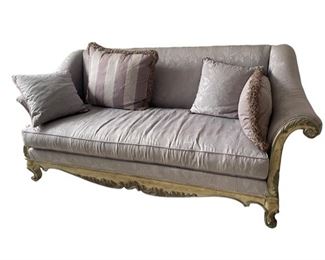 $1600     Purple Couch Sofa Custom Paul Robert Upholstery DG145-3      Description: Elegant sofa upholstered in custom Paul Robert upholstery and accented with intricately carved solid wood frames for that exquisite style and luxurious appearance that is sure to impress.
Condition: Very good
Dimensions: 84 x 39 x 36
Local pick up Rockville, MD.  Located on first floor.  Contact us for shipper suggestions.     https://goodbyhello.com/products/purple-couch-sofa-custom-paul-robert-upholstery-dg145-3?_pos=6&_sid=393e46d62&_ss=r