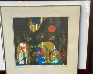 $55 - Peggy G. Zee "The Land Beneath" Signed Numbered Lithograph AB147-4                                                            Description: Peggy G. Zee is an American artist. Peggy G. Zee's work has been offered at auction multiple times.

Condition: Very good

Measurements: 28 x 27"H

Local pick up Rockville, MD.  Contact us for shipper suggestions