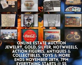 https://bit.ly/C2C11282022 Bidding ends November 28th at 7pm, click the link to view the auction catalog, click "Quick Bid" on any lot in the auction and follow the prompts to register and bid, shipping and terms and conditions for the sale are near the top of the catalog on the menu bar
