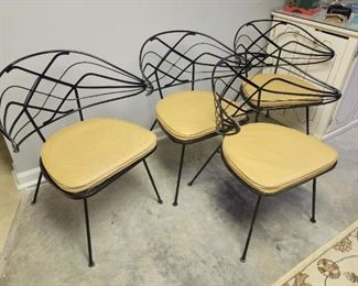 Set of 4 Salterini mid century metal chairs