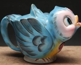 Rare 1950s Lefton Blue Bird Teapot #438

